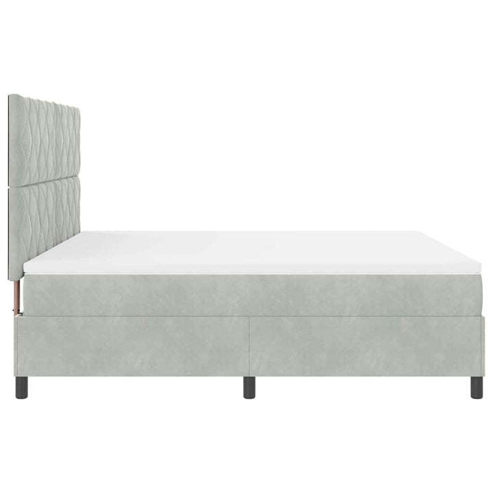 LED Box Spring Bed med hovedgærde Lysegrå 180 x 200 cm Fløjl