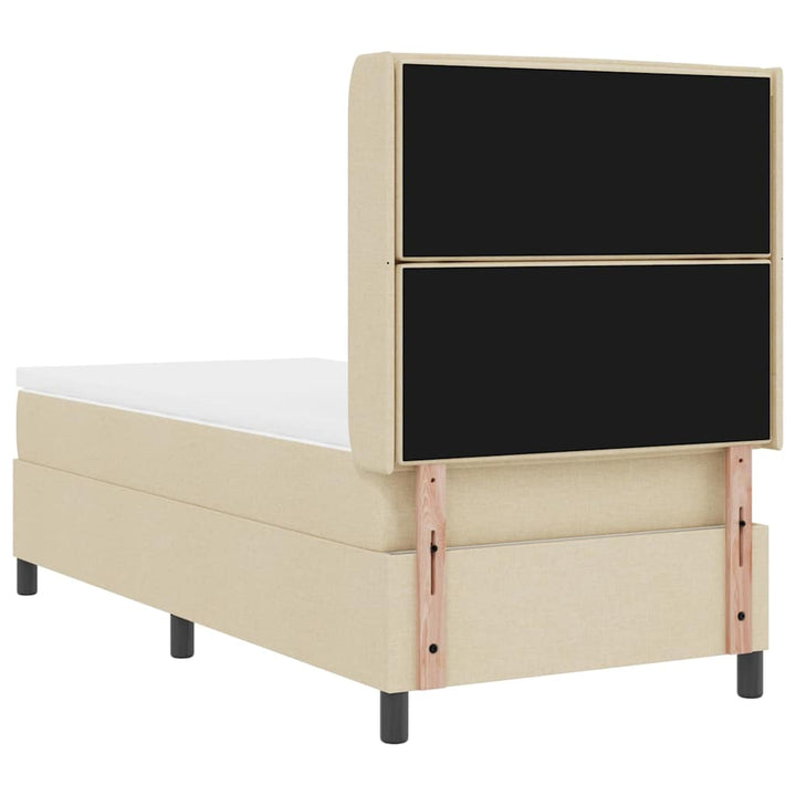 LED Box Spring Bed med madras Creme 80 x 200 cm Stof