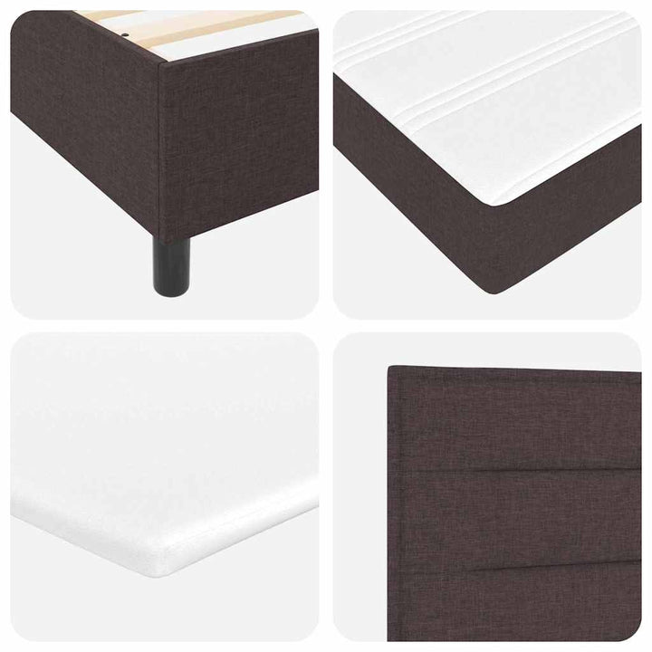 LED Box Spring Bed med madras Mørk Brun 90 x 190 cm Stof