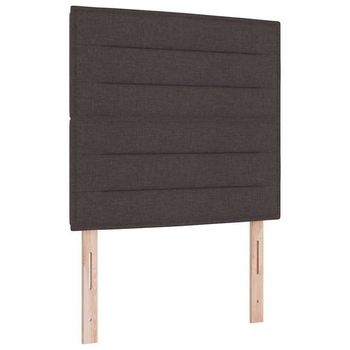 LED Box Spring Bed med madras Mørk Brun 90 x 190 cm Stof