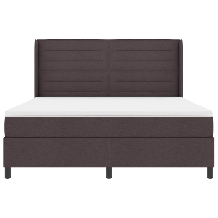 LED Box Spring Bed med hovedgærde Mørk Brun 180 x 200 cm Stof