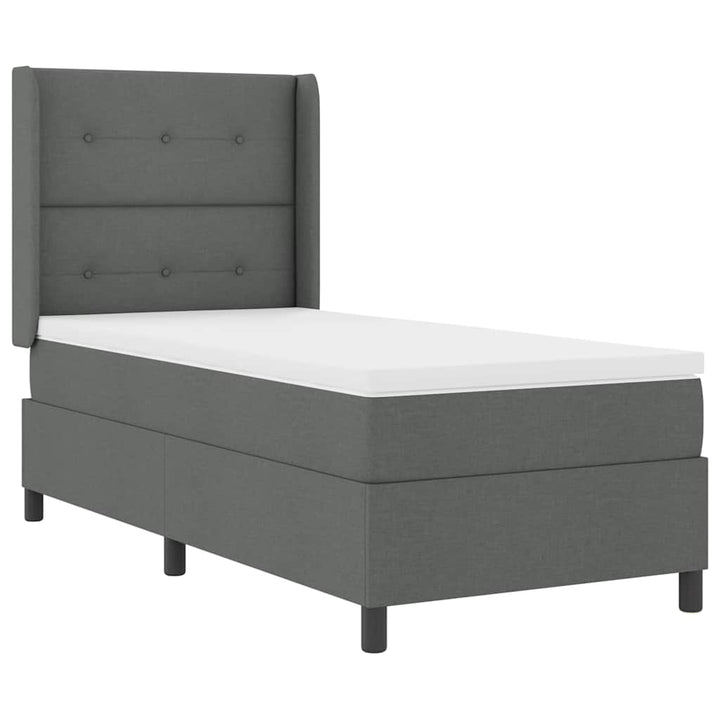 LED Box Spring Bed med hovedgærde Mørkegrå 100 x 200 cm Stof