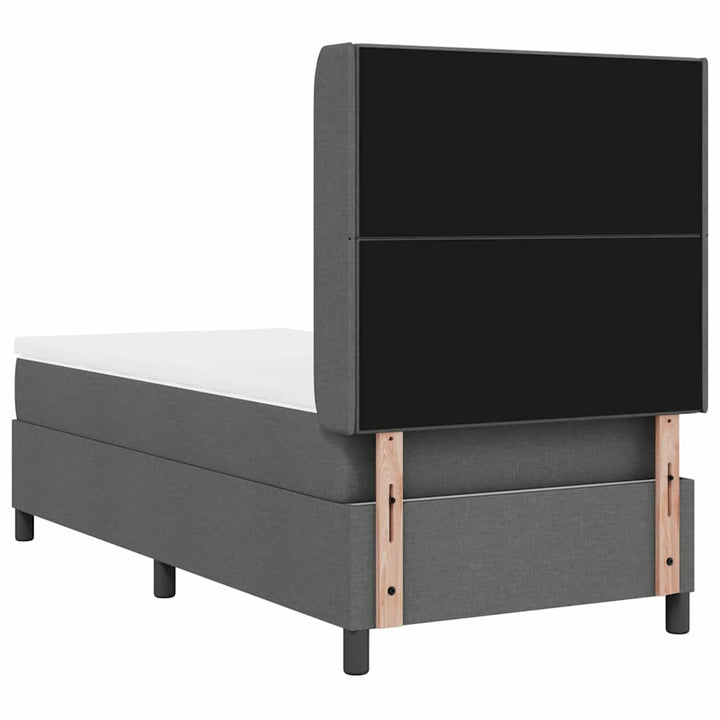 LED Box Spring Bed med hovedgærde Mørkegrå 100 x 200 cm Stof