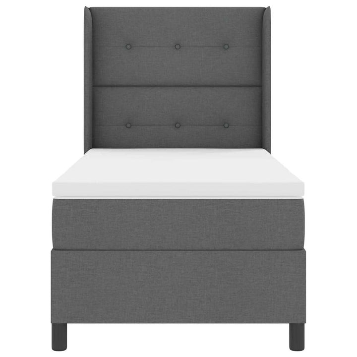 LED Box Spring Bed med hovedgærde Mørkegrå 100 x 200 cm Stof