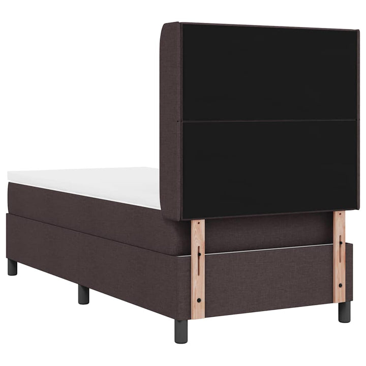 LED Box Spring Bed med hovedgærde Mørk Brun 100 x 200 cm Stof