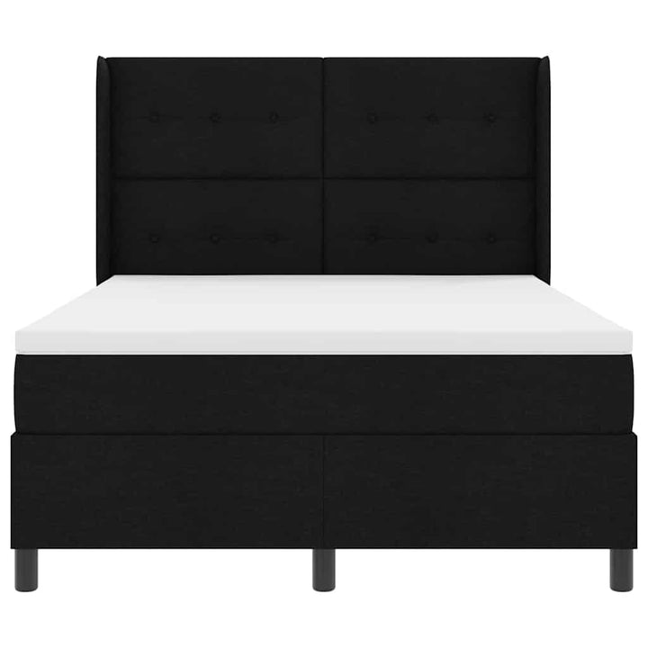 LED Box Spring Bed med hovedgærde Sort 140 x 190 cm Stof
