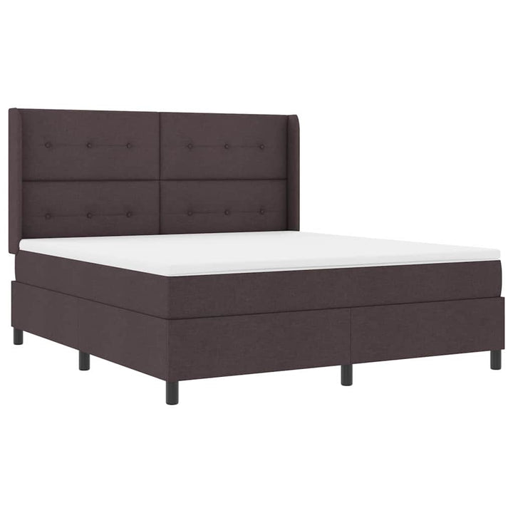 LED Box Spring Bed med hovedgærde Mørk Brun 180 x 200 cm Stof