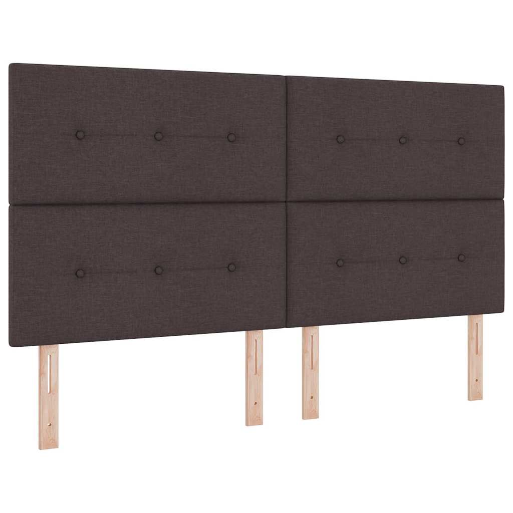 LED Box Spring Bed med hovedgærde Mørk Brun 180 x 200 cm Stof