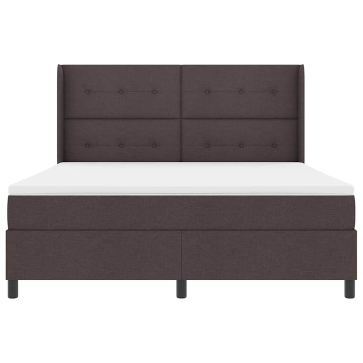 LED Box Spring Bed med hovedgærde Mørk Brun 180 x 200 cm Stof