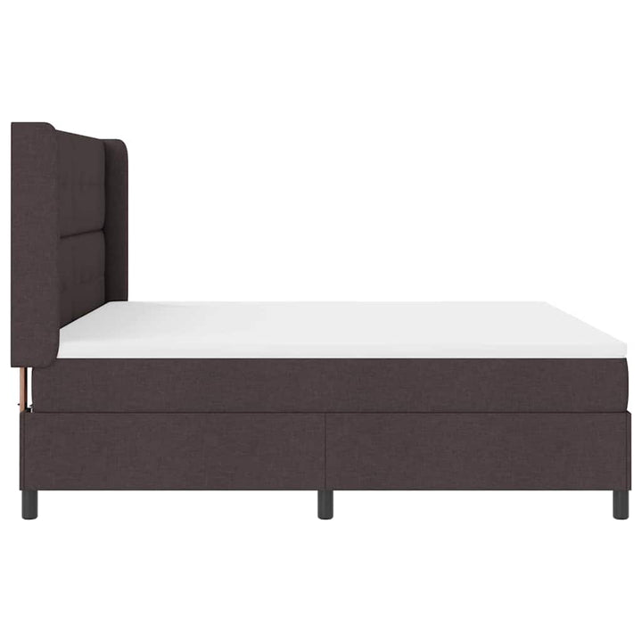 LED Box Spring Bed med hovedgærde Mørk Brun 180 x 200 cm Stof