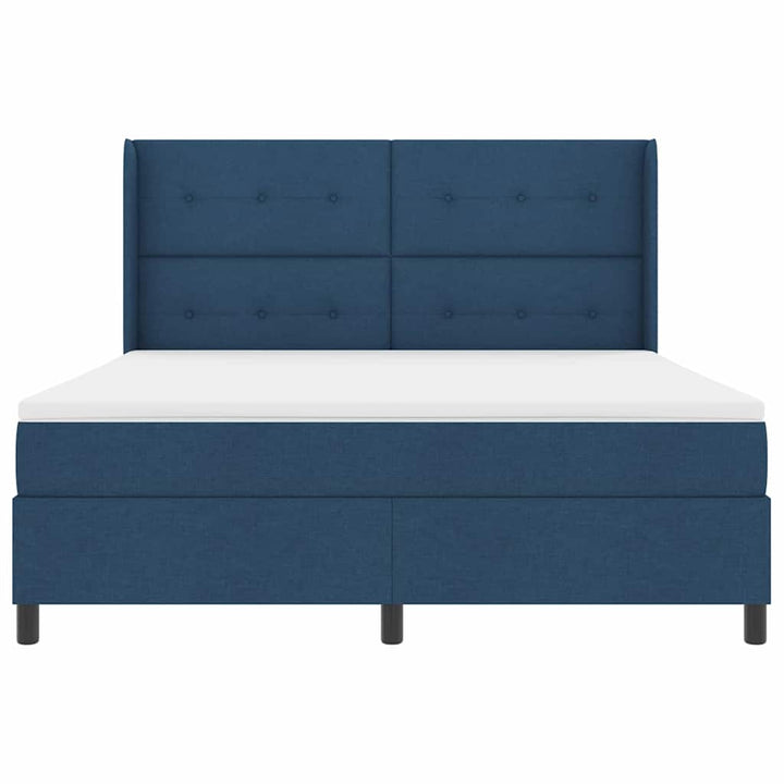 LED Box Spring Bed med hovedgærde Blå 180 x 200 cm Stof