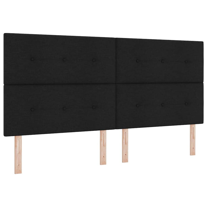 LED Box Spring Bed med hovedgærde Sort 200 x 200 cm Stof