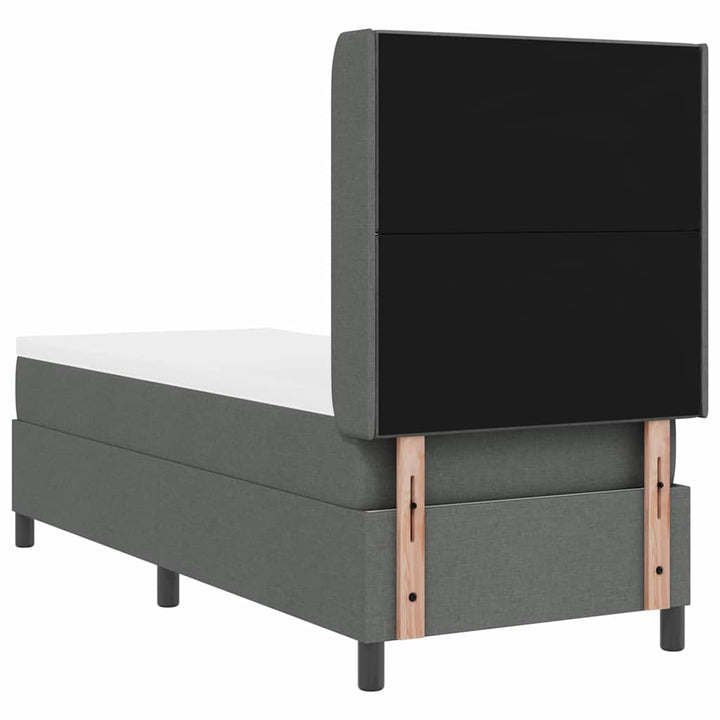 LED Box Spring Bed med hovedgærde Mørkegrå 80 x 200 cm Stof