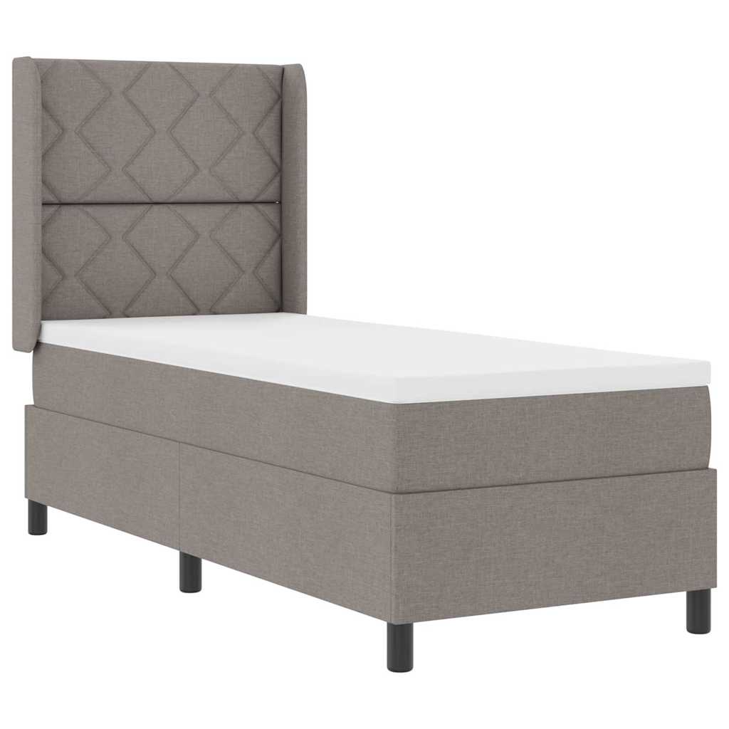LED Box Spring Bed med hovedgærde Gråbrun 80 x 200 cm Stof