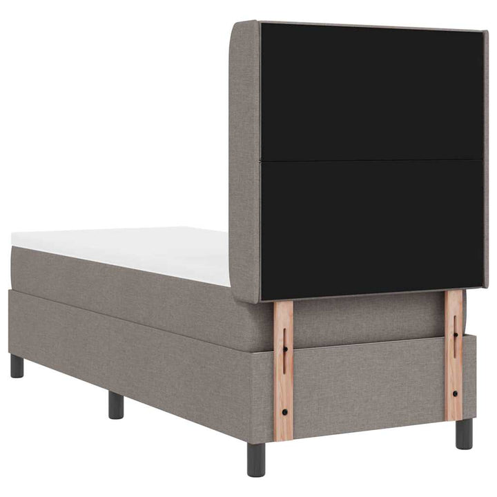 LED Box Spring Bed med hovedgærde Gråbrun 80 x 200 cm Stof