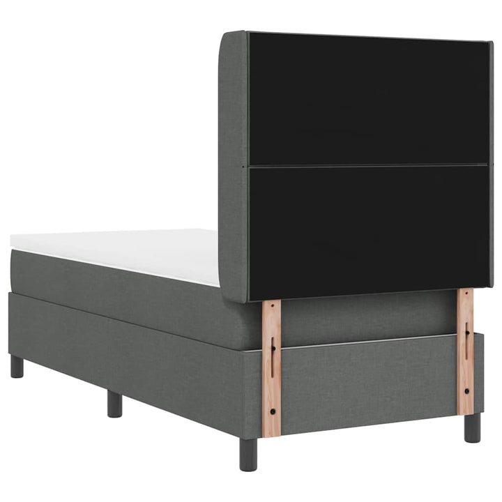 LED Box Spring Bed med hovedgærde Mørkegrå 90 x 200 cm Stof