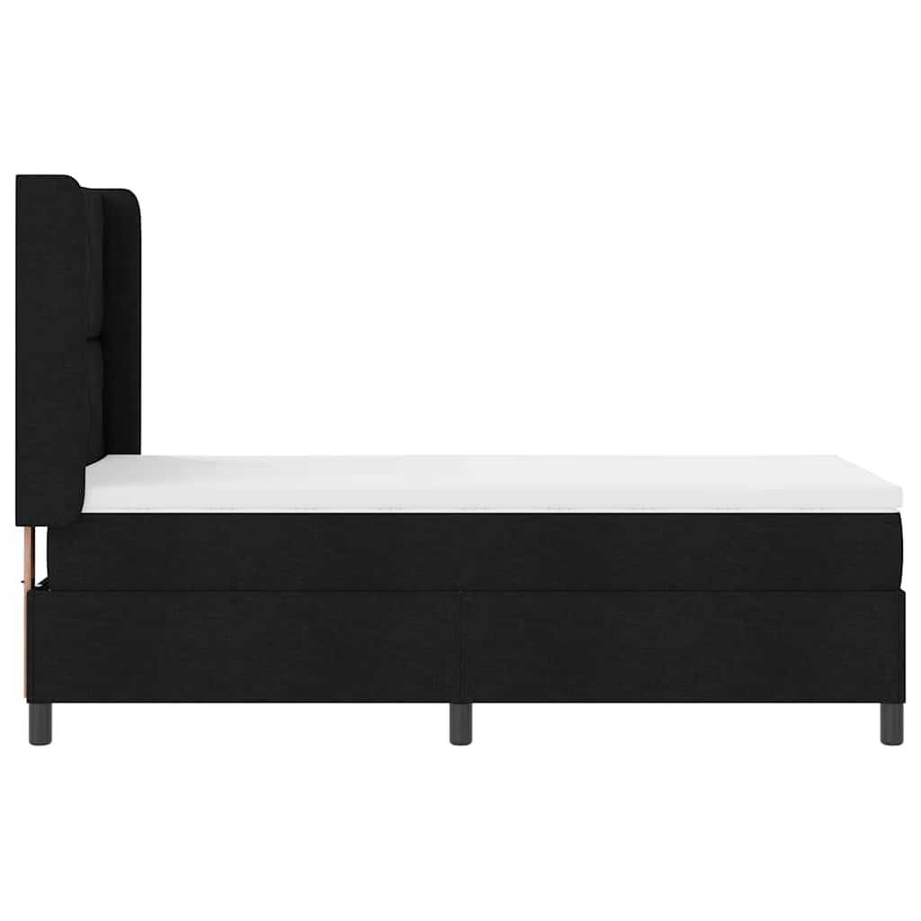 LED Box Spring Bed med hovedgærde Sort 90 x 200 cm Stof