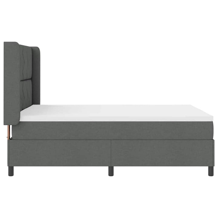 LED Box Spring Bed med hovedgærde Mørkegrå 140 x 190 cm Stof