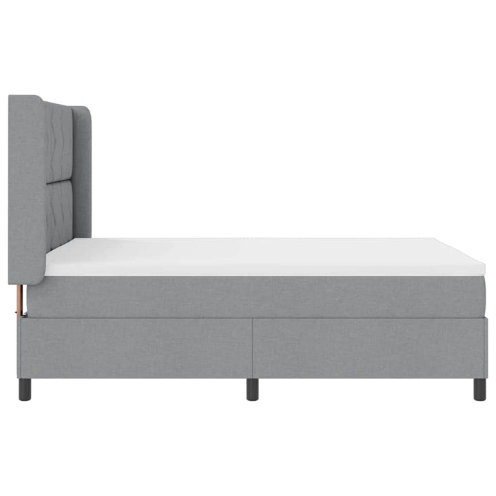 LED Box Spring Bed med hovedgærde Lysegrå 160 x 200 cm Stof