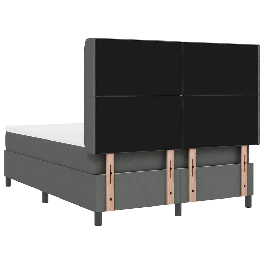 LED Box Spring Bed med hovedgærde Mørkegrå 160 x 200 cm Stof