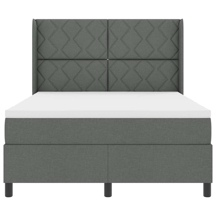 LED Box Spring Bed med hovedgærde Mørkegrå 160 x 200 cm Stof