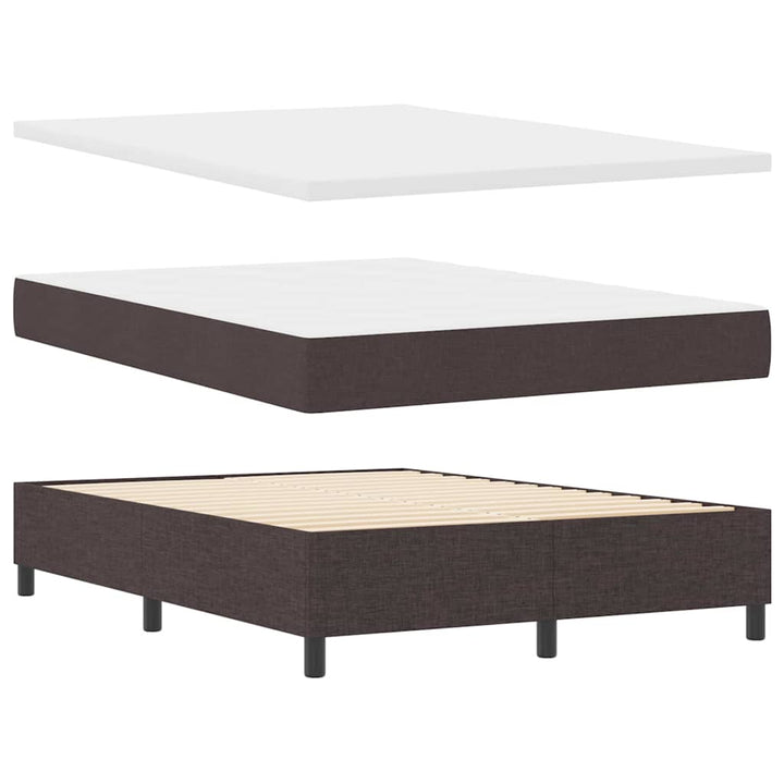 LED Box Spring Bed med hovedgærde Mørk Brun 160 x 200 cm Stof
