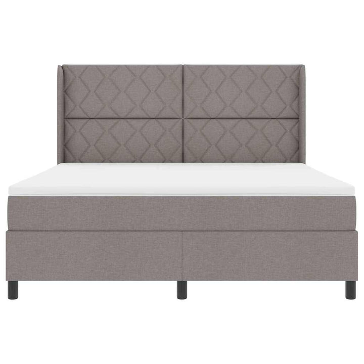 LED Box Spring Bed med hovedgærde Gråbrun 180 x 200 cm Stof