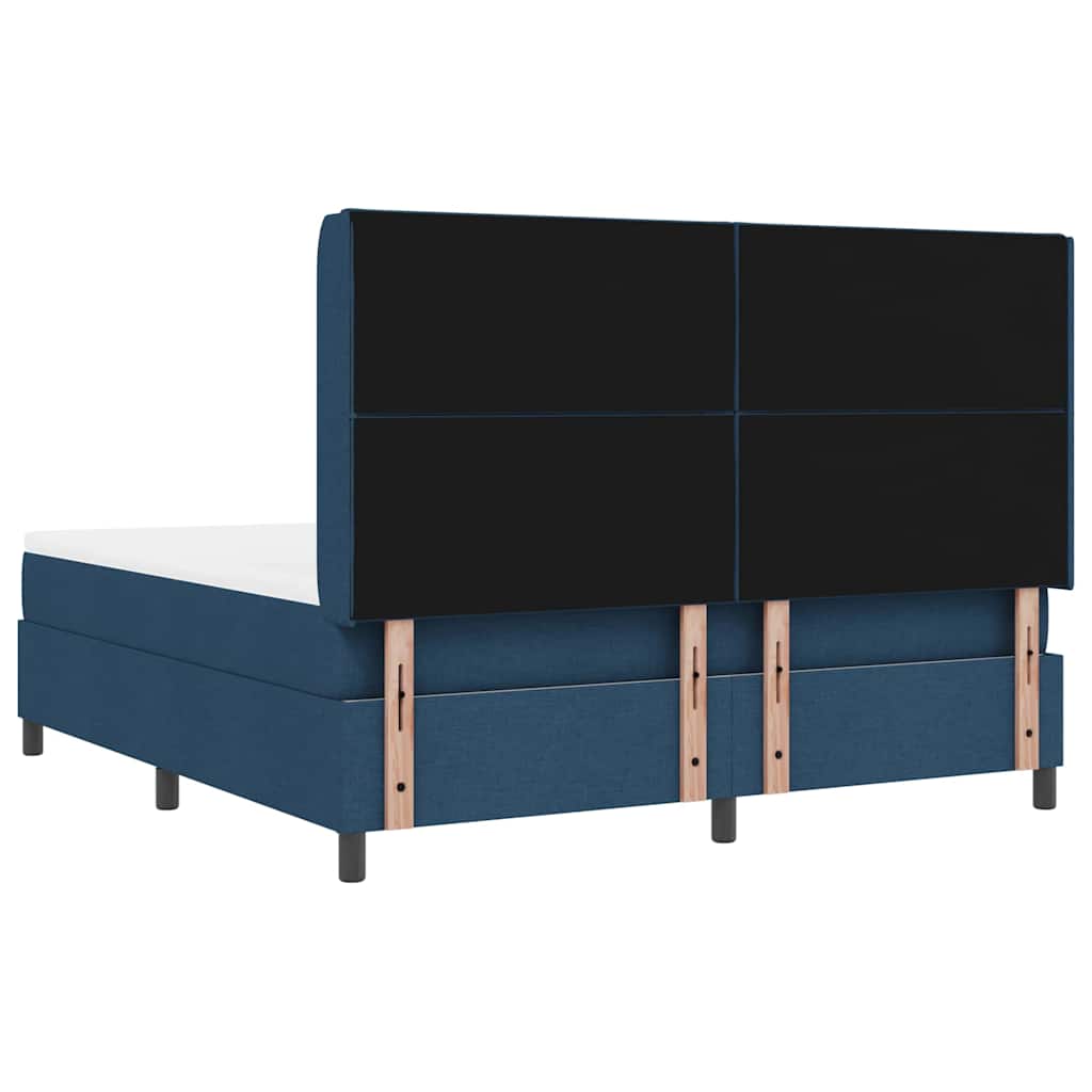 LED Box Spring Bed med hovedgærde Blå 180 x 200 cm Stof