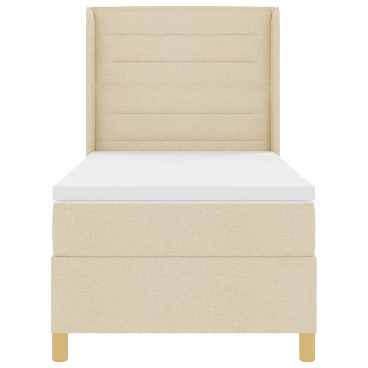 Box spring seng med LED-lysstrimler Creme 80 x 200 cm Stof