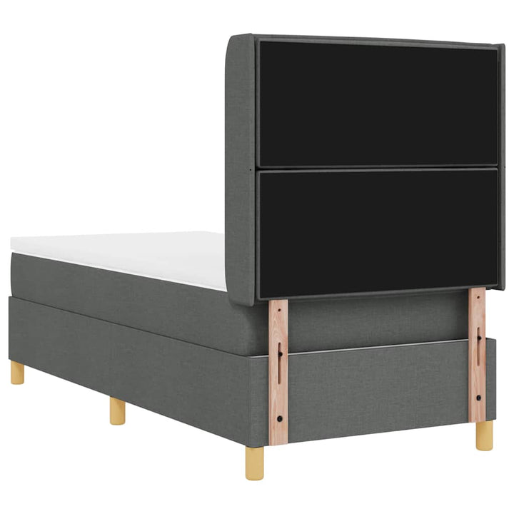 Box spring seng med LED-lysstrimler Grå 100 x 200 cm Stof
