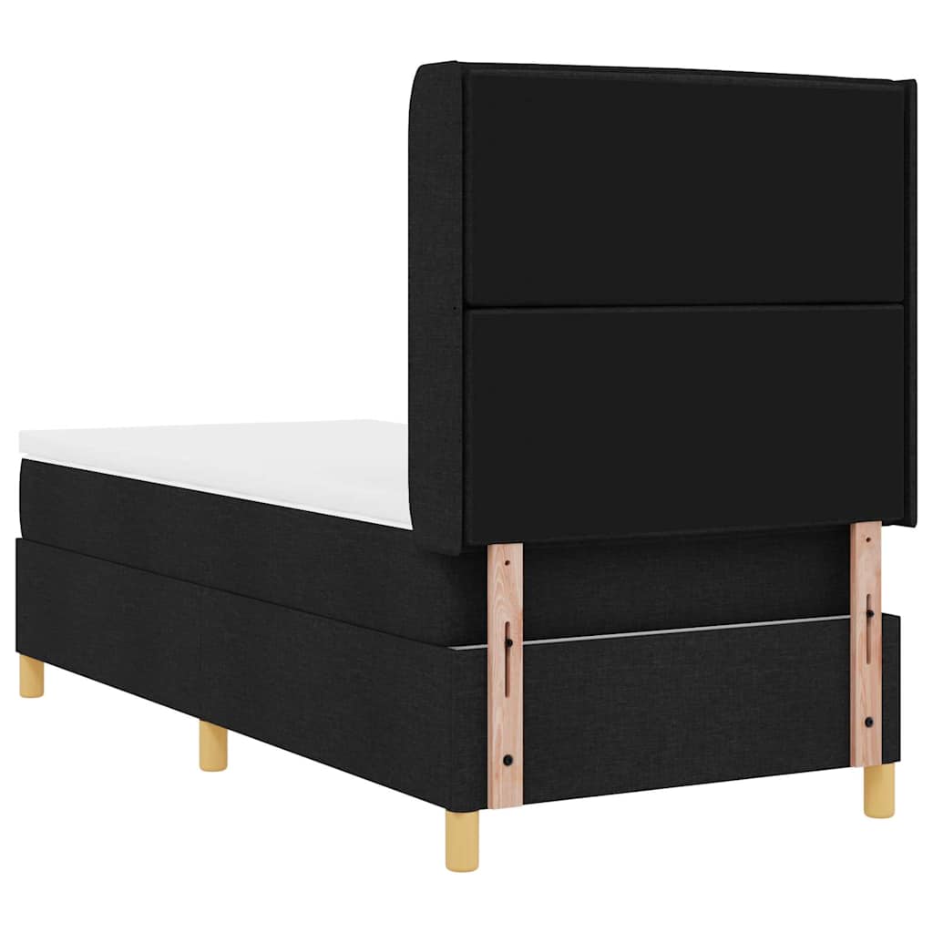 Box spring seng med LED-lysstrimler Sort 100 x 200 cm Stof