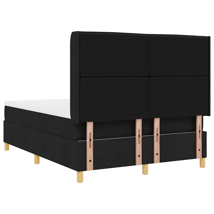 Box spring seng med LED-lysstrimler Sort 140 x 200 cm Stof