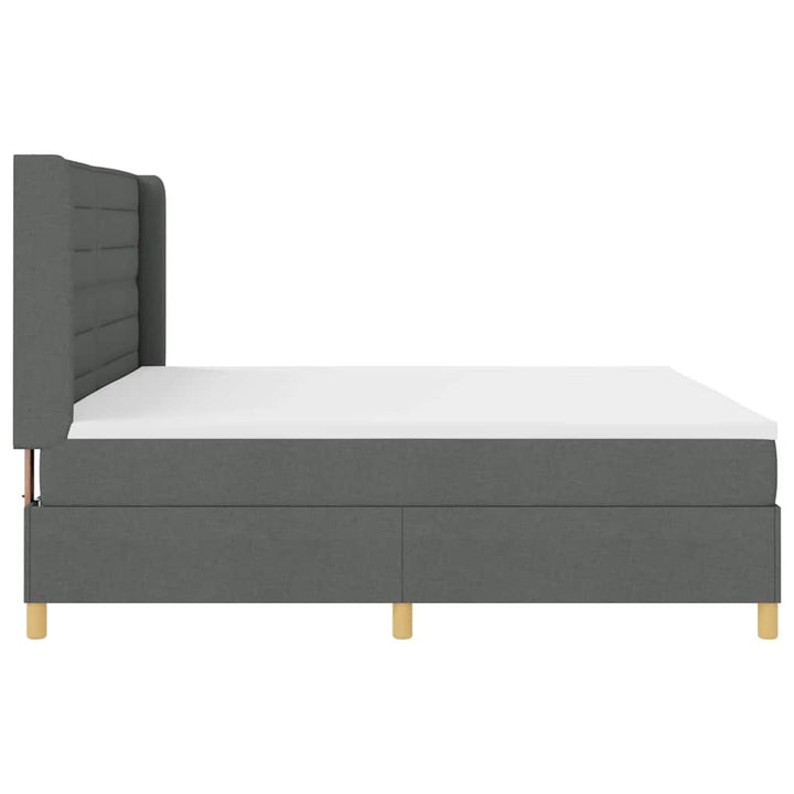 Box spring seng med madras med LED Grå 200 x 200 cm Stof
