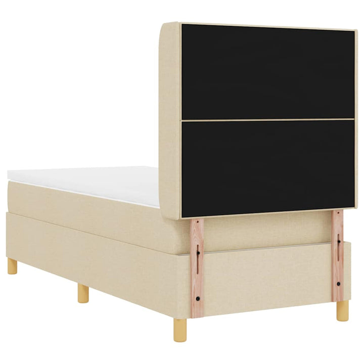 Box spring seng med LED-lysstrimler Creme 80 x 200 cm Stof