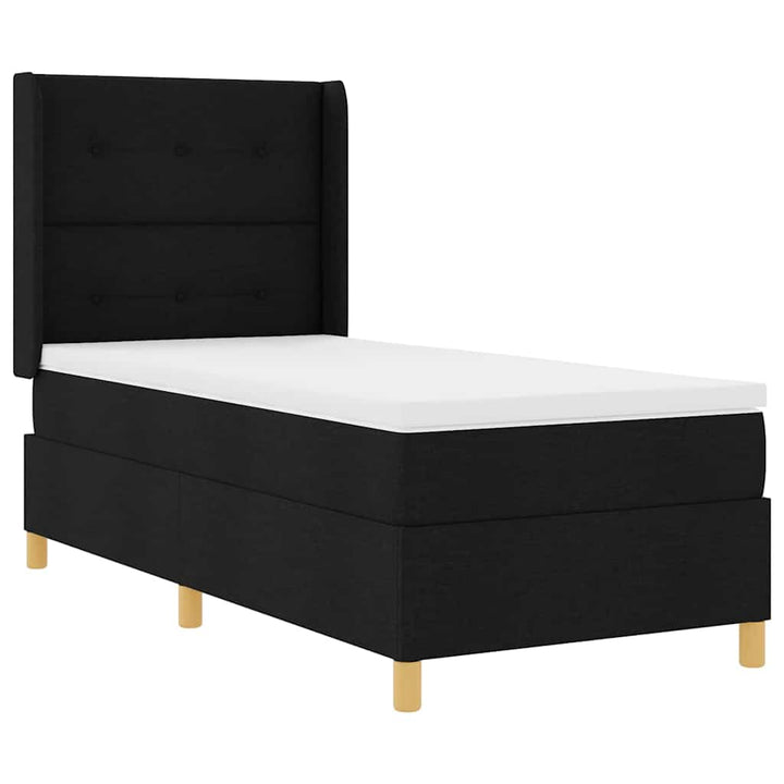 Box spring seng med LED-lysstrimler Sort 100 x 200 cm Stof