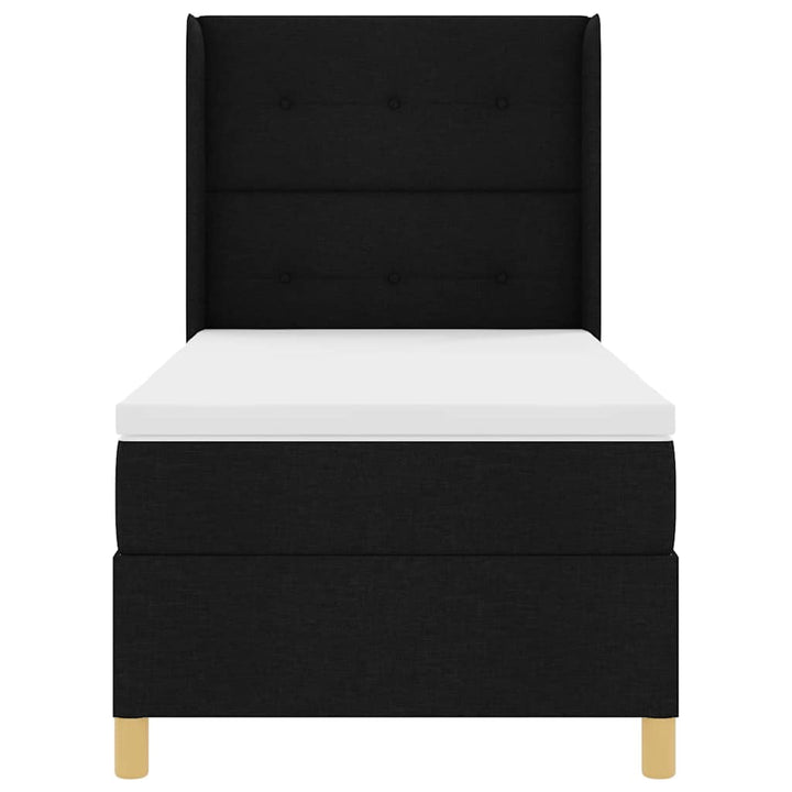 Box spring seng med LED-lysstrimler Sort 100 x 200 cm Stof