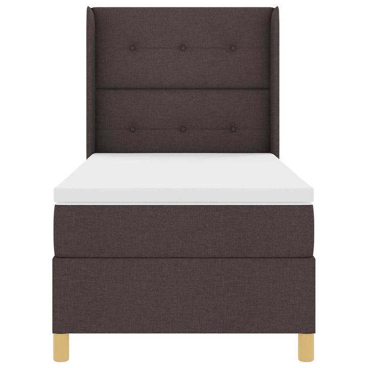 Box spring seng med LED-lysstrimler Brun 100 x 200 cm Stof