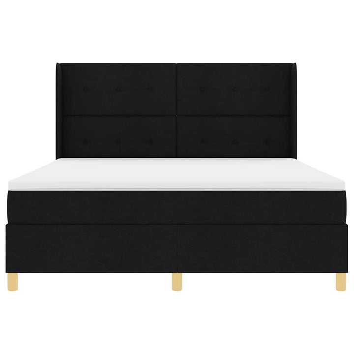 Box spring seng med LED-lysstrimler Sort 180 x 200 cm Stof