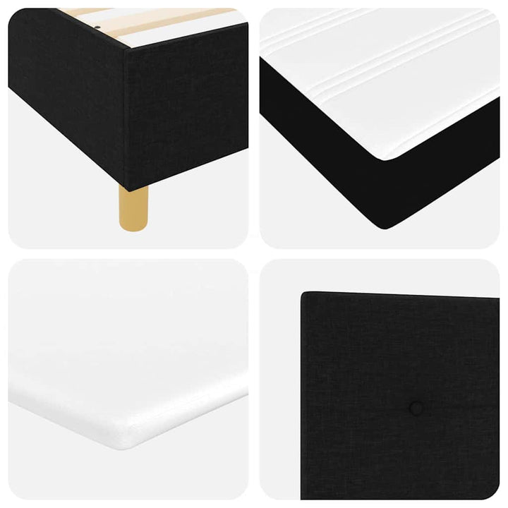 Box spring seng med LED-lysstrimler Sort 200 x 200 cm Stof