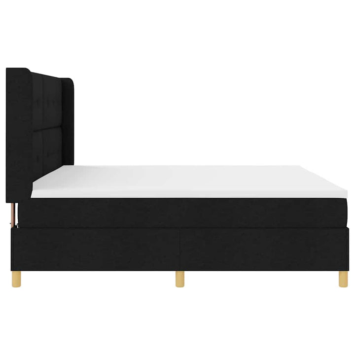 Box spring seng med LED-lysstrimler Sort 200 x 200 cm Stof