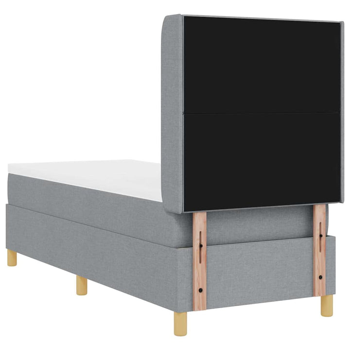 Box spring seng med LED-lysstrimler Lysegrå 80 x 200 cm Stof
