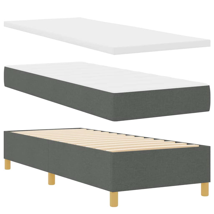 Box spring seng med LED-lysstrimler Grå 80 x 200 cm Stof