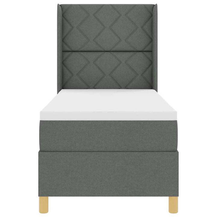 Box spring seng med LED-lysstrimler Grå 80 x 200 cm Stof