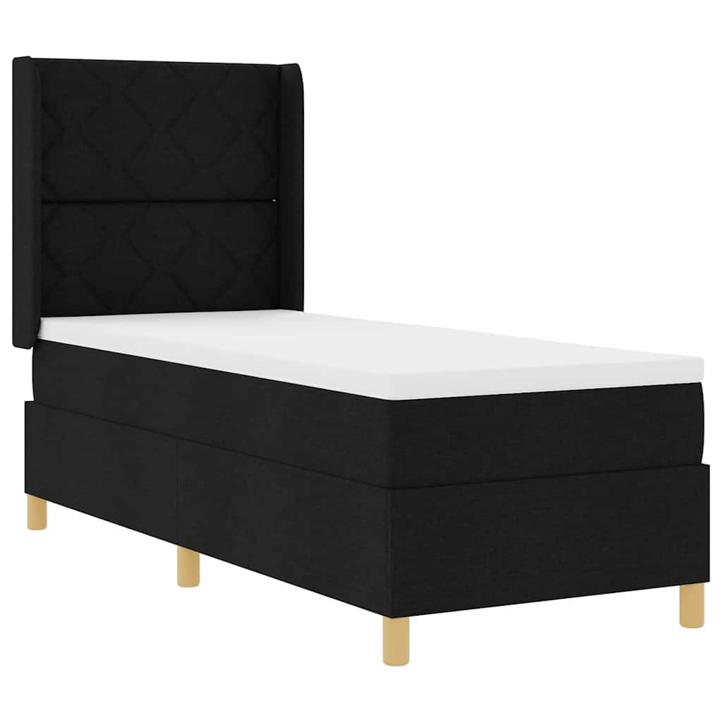 Box spring seng med LED-lysstrimler Sort 80 x 200 cm Stof