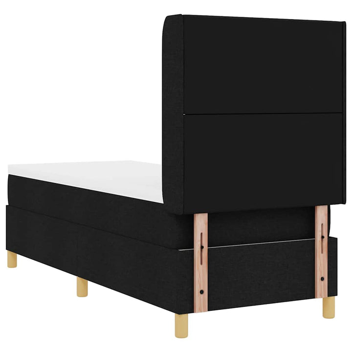 Box spring seng med LED-lysstrimler Sort 80 x 200 cm Stof