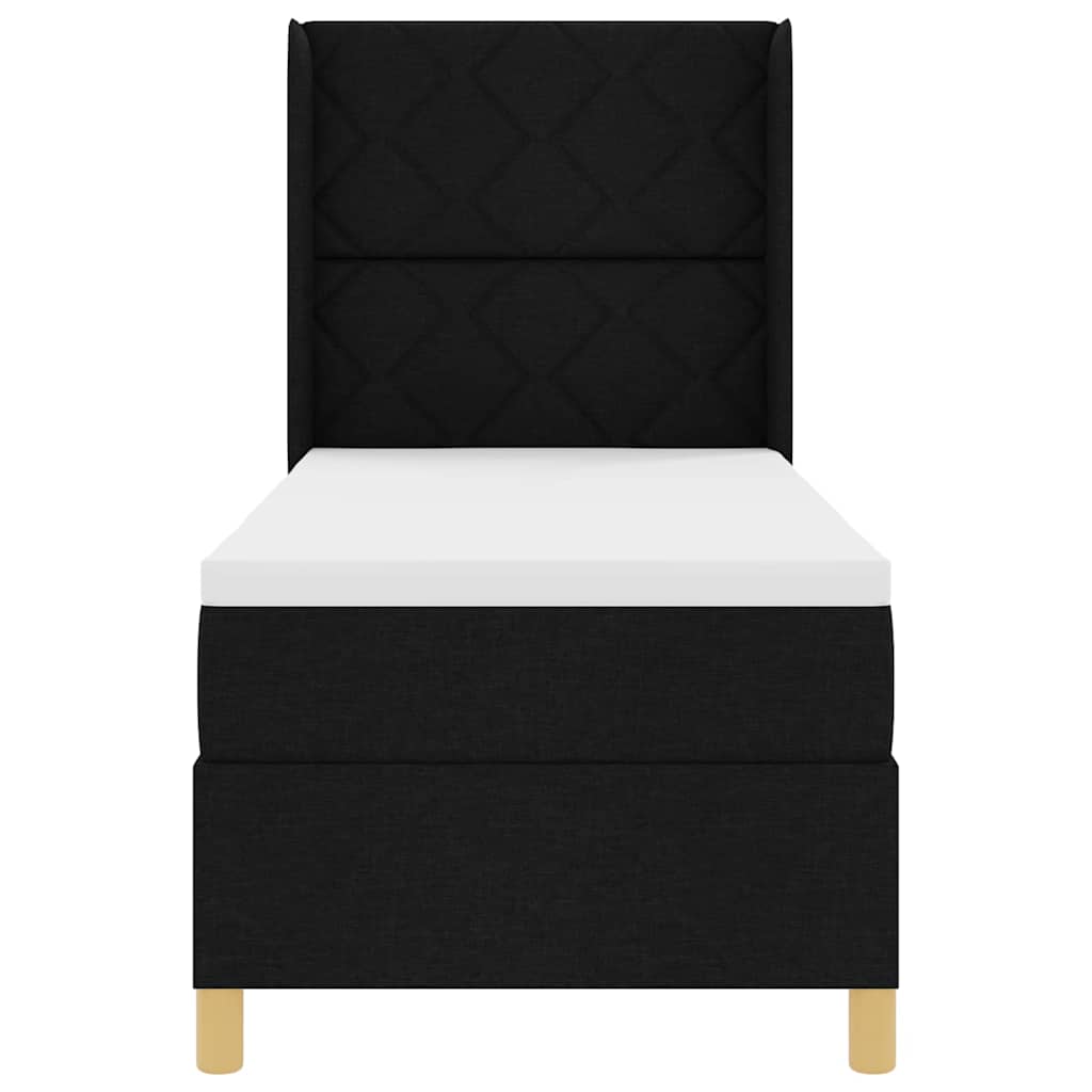 Box spring seng med LED-lysstrimler Sort 80 x 200 cm Stof