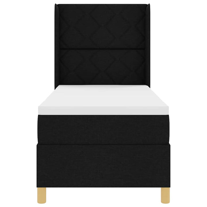 Box spring seng med LED-lysstrimler Sort 80 x 200 cm Stof