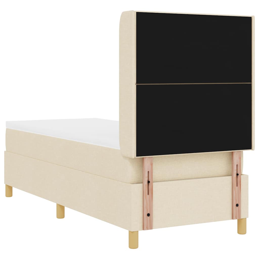 Box spring seng med LED-lysstrimler Creme 80 x 200 cm Stof
