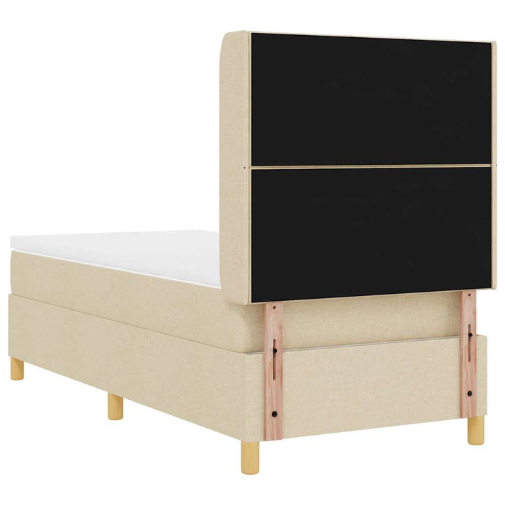 Box spring seng med LED-lysstrimler Creme 90 x 200 cm Stof