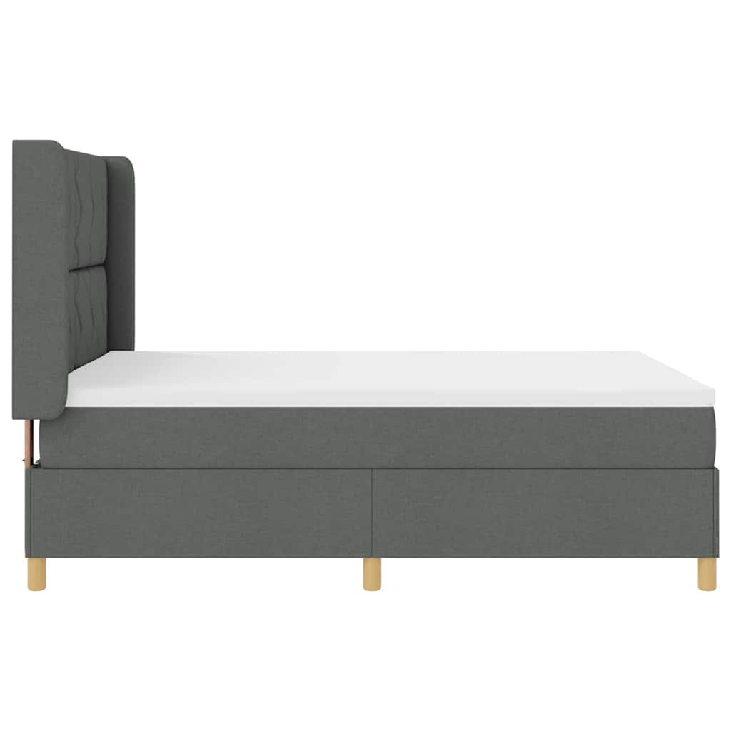 Box spring seng med LED-lysstrimler Grå 160 x 200 cm Stof